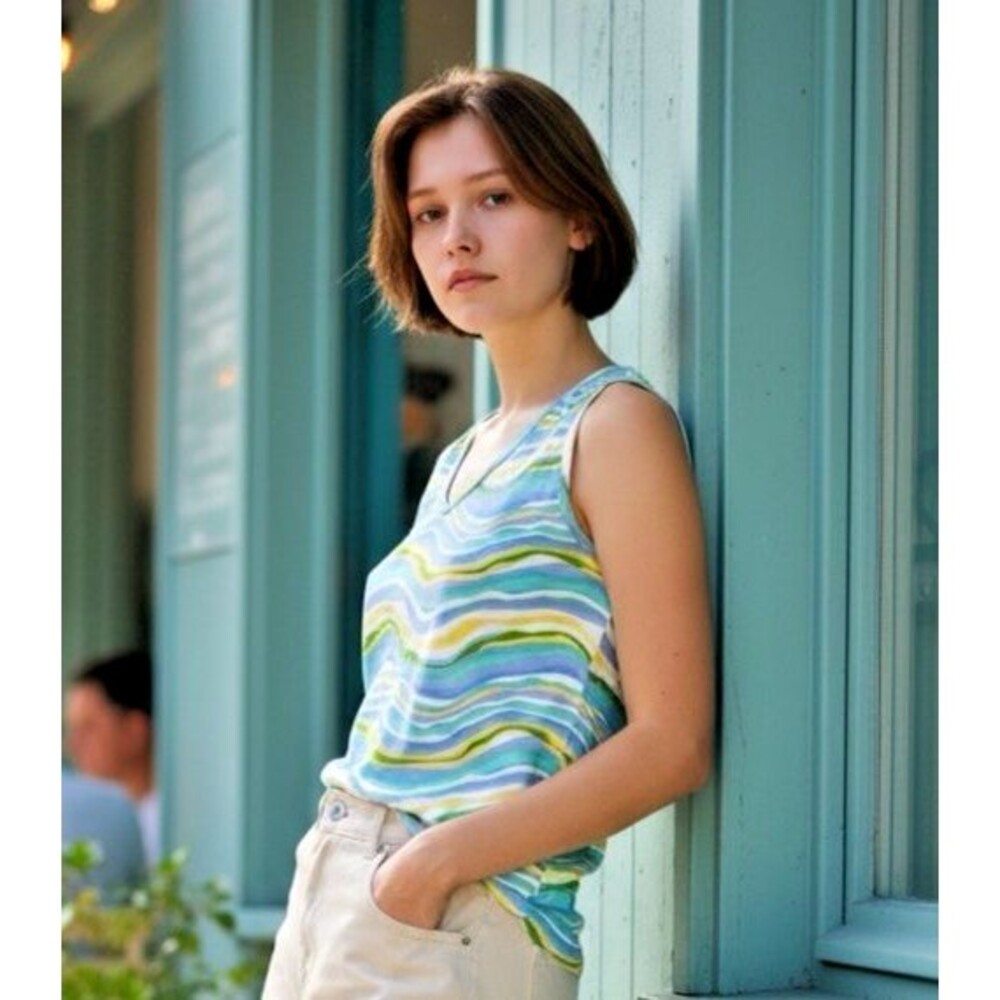 Woolrich NEW womens summer colored tank top sz M travel vacation cottagecore